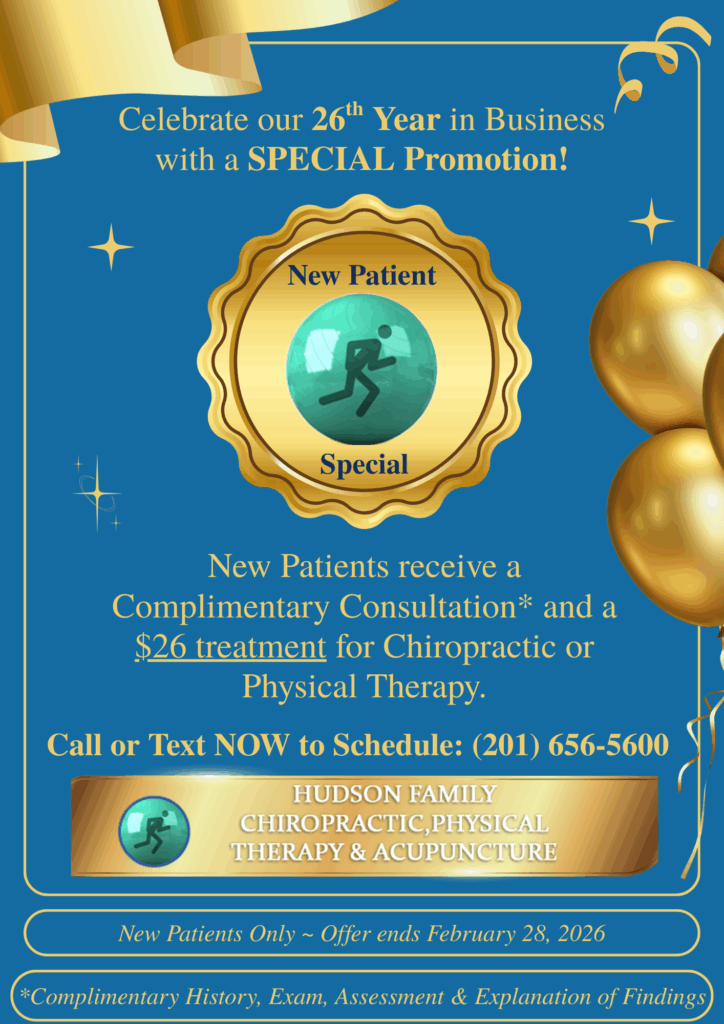 New Patient Special for Complimentary Consultation and $26 Treatment for Chiropractic and Physical Therapy in Hoboken, NJ